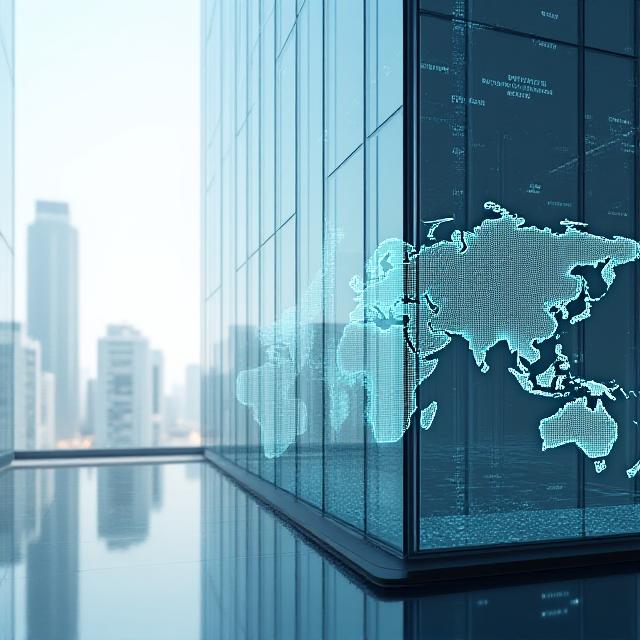 Abstract visualization of financial markets merged with satellite environmental data