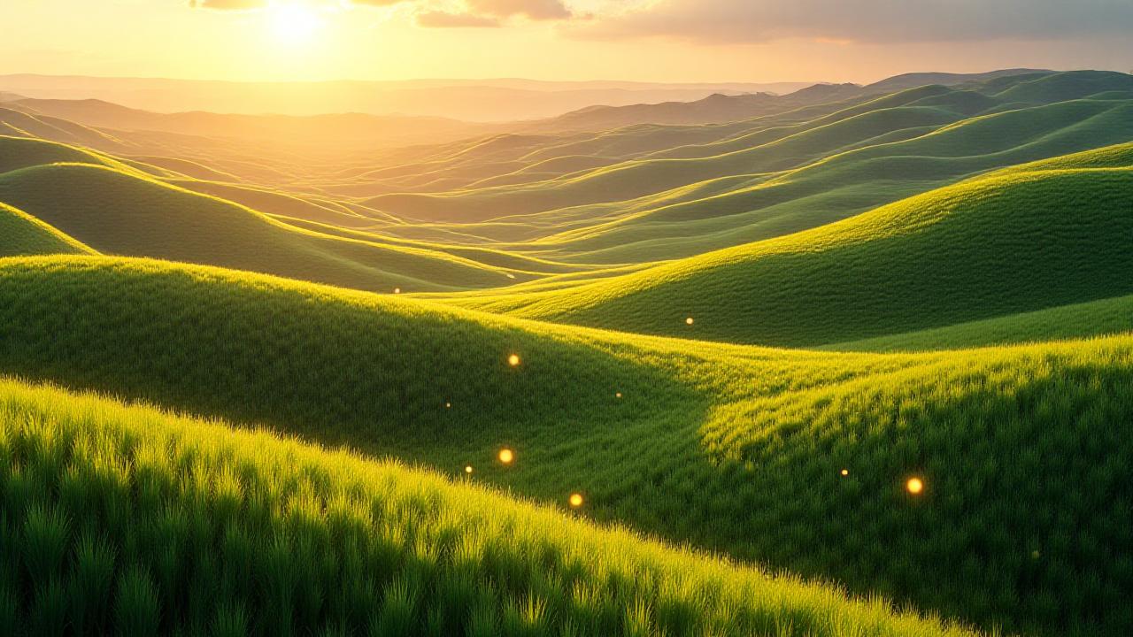 Vibrant, lush crop fields viewed from a high-angle drone perspective with a digital interface overlay